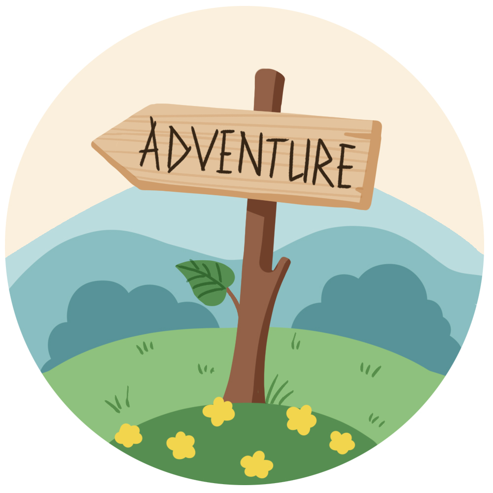 Illustration Schild Adventure